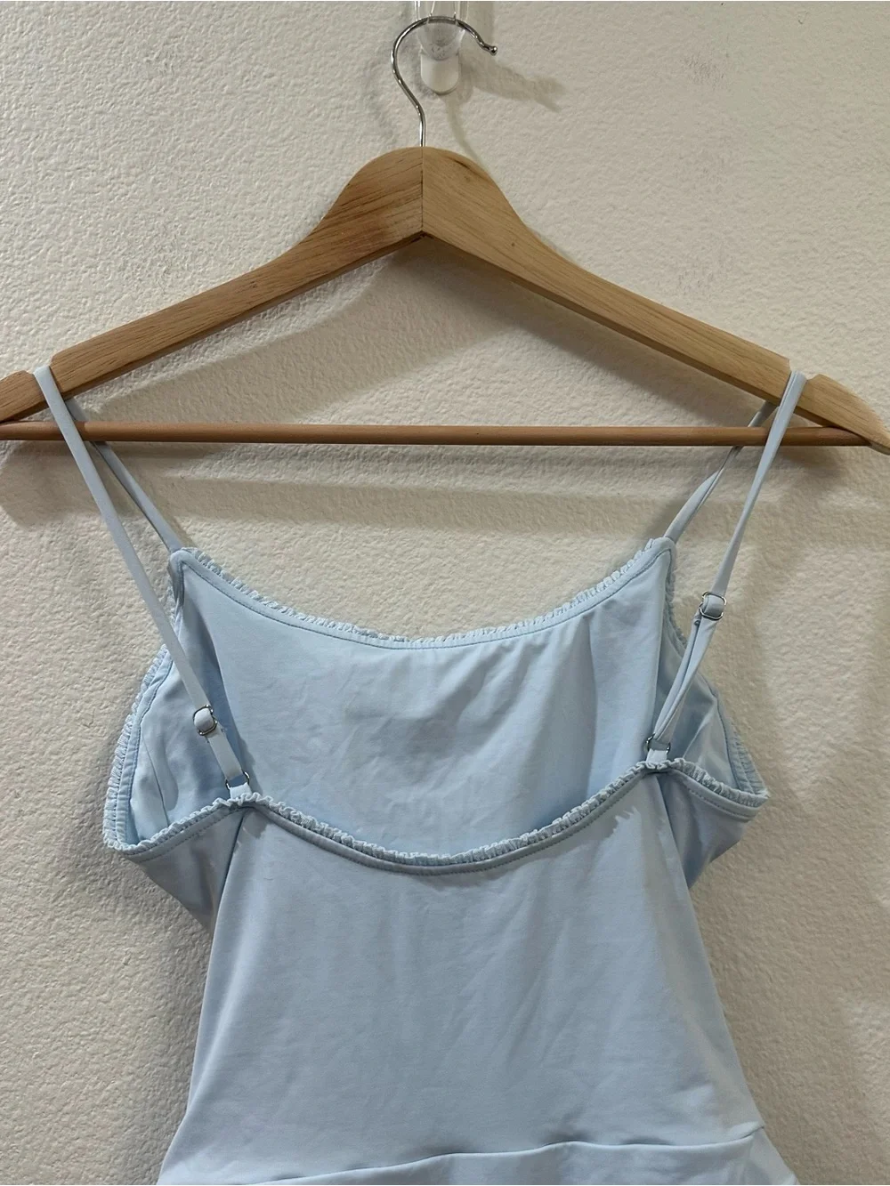 Frankie’s Bikinis Cora Ruffle One Piece Swimsuit Light Blue Size Medium
